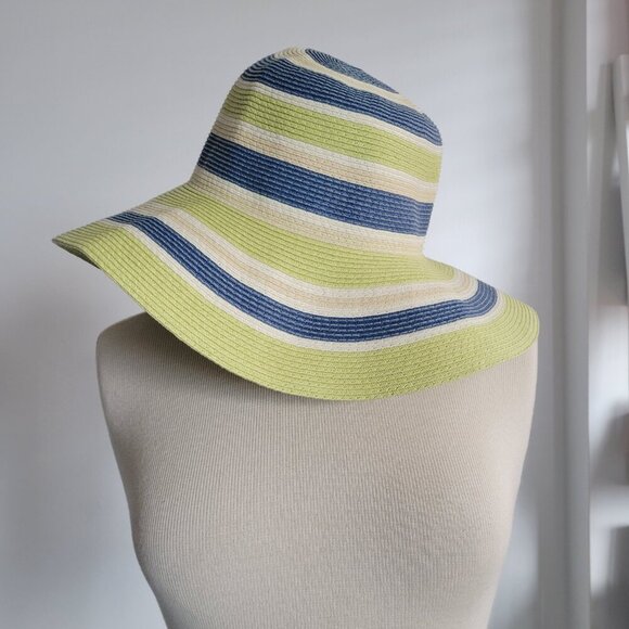 Unbranded Summer /Spring Lime Green Floppy Straw Hat (Size 7 1/8" /Medium) - Picture 10 of 13